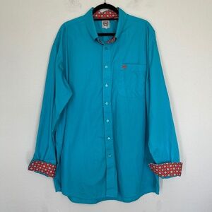 Cinch Western Shirt Men's XXL Blue Button Down Long Sleeve